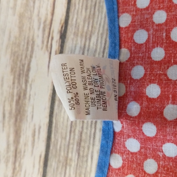 VTG Artistic Creation Red + Blue Apron w/Mushrooms - Picture 6 of 8